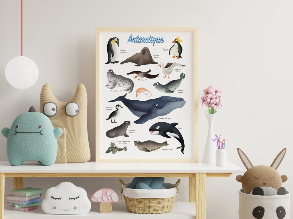 Imagier des animaux pour décoration de chambre d'enfant
