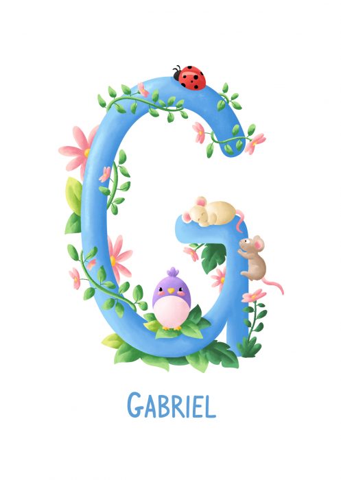 Lettre personnalisée au nom de votre enfant G comme Gabriel
