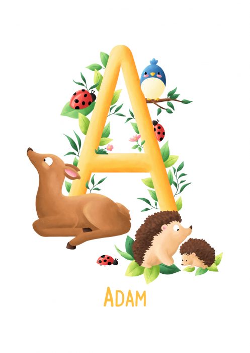 Lettre personnalisée au nom de votre enfant A comme Adam