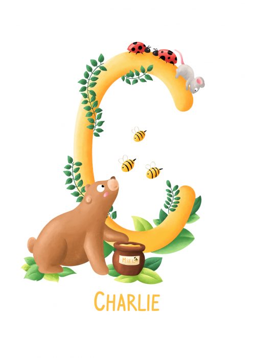 Lettre personnalisée au nom de votre enfant C comme Charlie