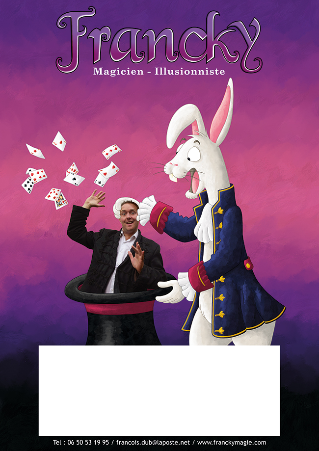 Affiche de spectacle de magie du magicien Francky le magicien