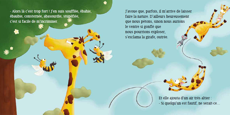 Illustration album jeunesse C'est qui qu'a pété ? les girafes